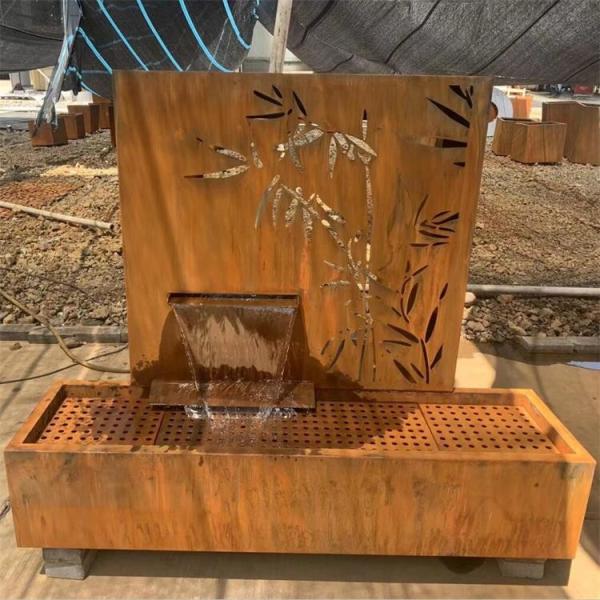 Característica de aço da água da lagoa de Rusty Metal Waterfall Free Standing Corten do jardim