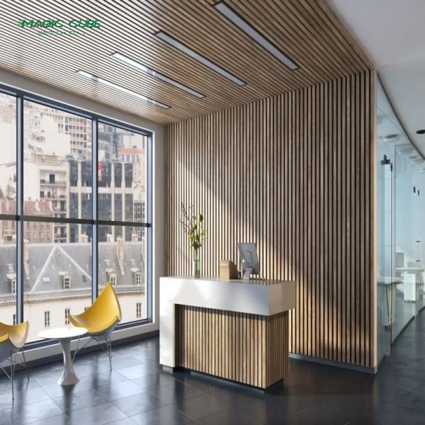 Houses Decorative Acoustic Wood Wall Panels For Classroom Sound Absorption
