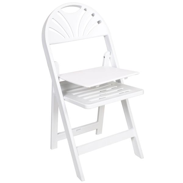 Foldable White Resin Metal Plastic Garden Chair for Event and Weddings Rental at Hotel