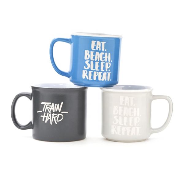 2025 Дизайн индивидуальный кофе кружка 10 унций эмалированный белый кофе кружка для подарка