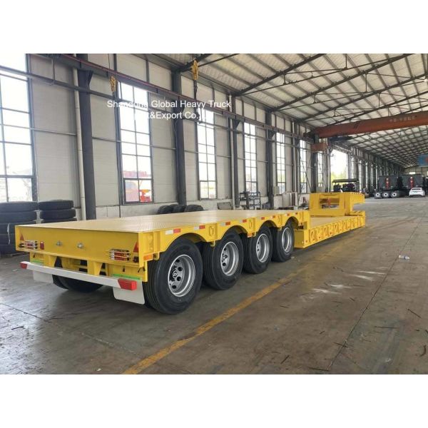 Q345B High-Tensile Steel Lowbed Semi Trailer with 60-100 Tons Loading Capacity and Customizable Length
