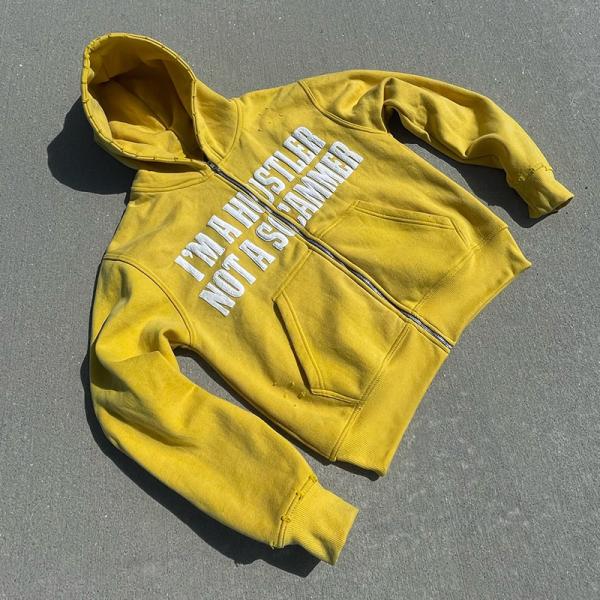 Coiffures à capuche en coton à fermeture à glissière lourde à capuche en pouf à imprimer en capuche fermeture à glissière à logo personnalisé