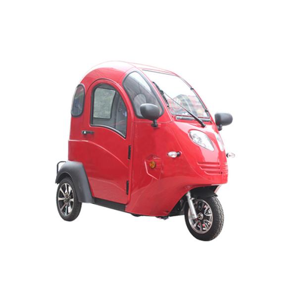 Passenger Enclosed Electric Tricycle 60 V 800 W 2 Seats For Adult 25 Km/H