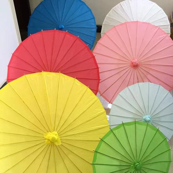 Handmade Props White Japanese Paper Umbrella with Customized Designs Logo Printing
