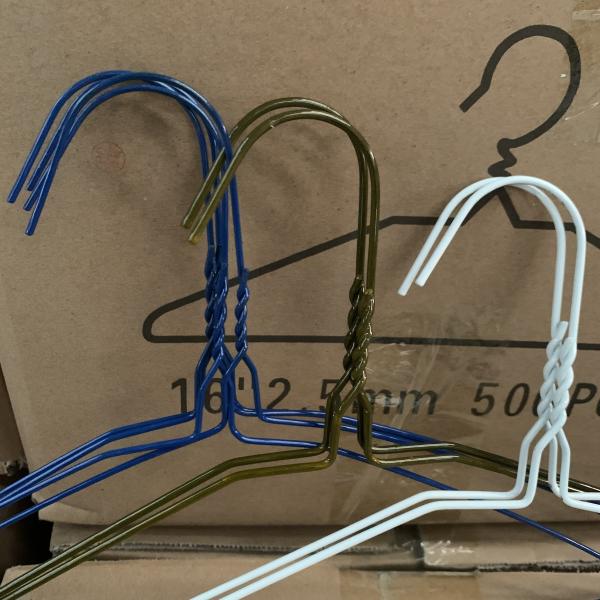 16 Inch 1.9mm Steel Wire Hangers Dry Cleaner Use Lead Free Blue / White Color
