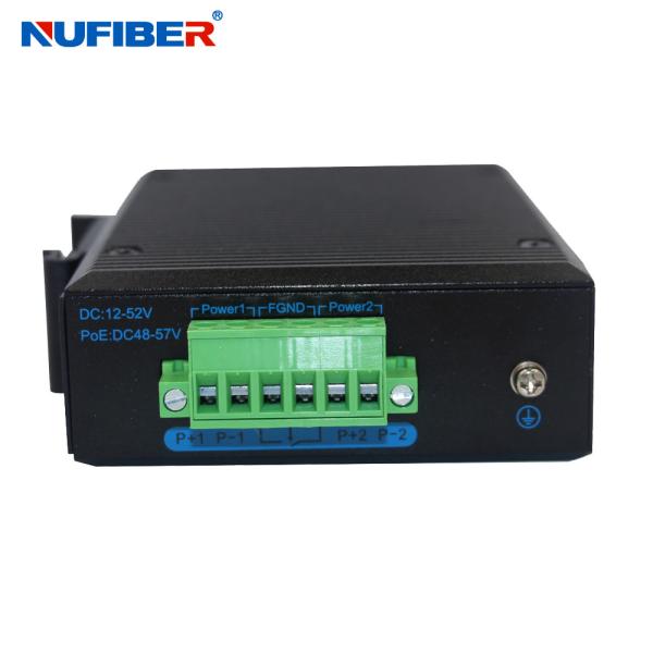 10 / 100 / 1000M 2 Port POE Ethernet Switch , Industrial SFP Media Converter RJ45