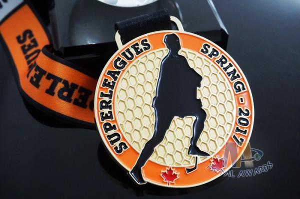 10k Custom Sports Medals With Soft Enamel Sublimated Ribbon For Canada Hockey Baseball Racking