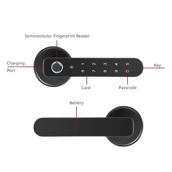 Emergency Power Smart Digital Lock Fingerprint Code Wifi Smart Lock