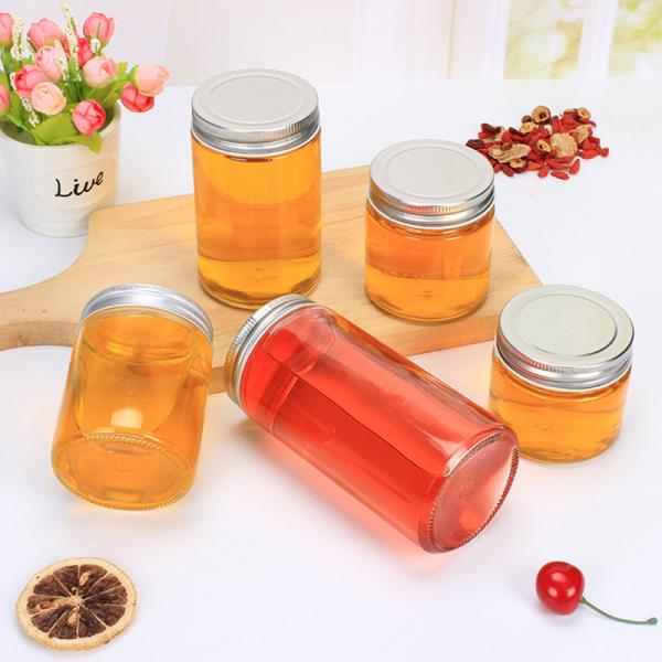High Durability 300ml Food Storage Jars , Screw Lid Wide Mouth Glass Jars