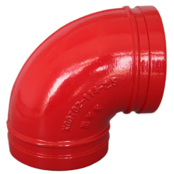 Heavy Ductile Iron Grooved Pipe Fittings 90 Degree Pipe Elbow Electroplated Surface
