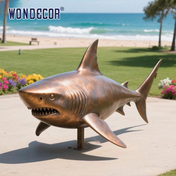 Marine Predator Cast Art Casting Statue Escultura de tiburón de bronce