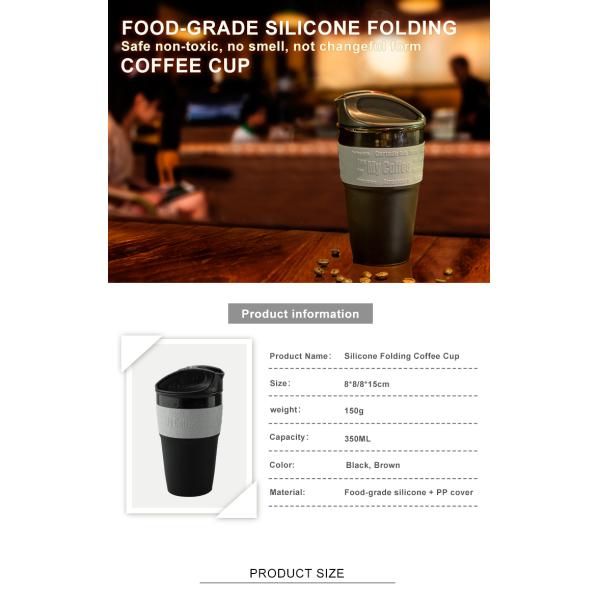 Biodegradable Reusable 12OZ Collapsible Silicone Coffee Cup