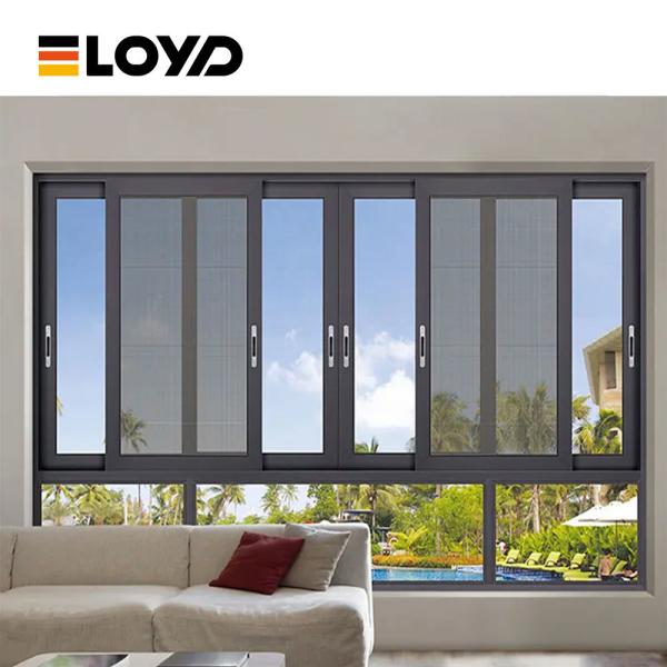Ventana corredera de aluminio eficiente en energía con vidrio de baja energía
