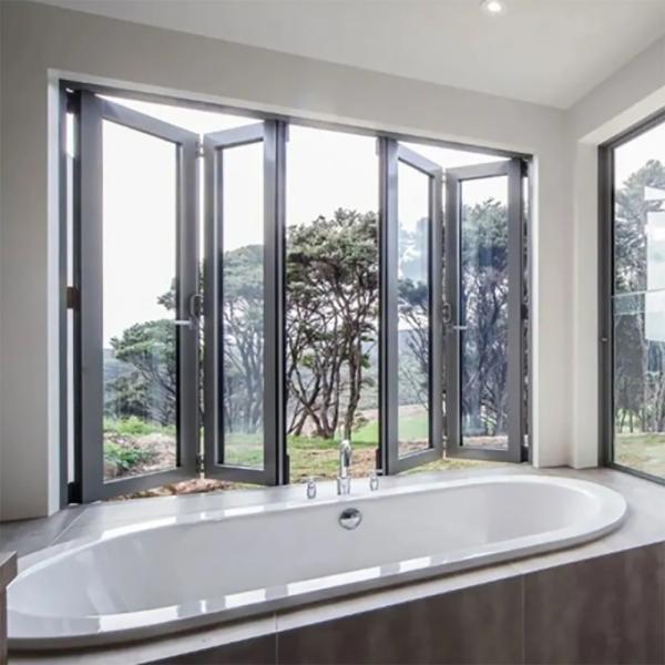 Modern Design Aluminum Alloy Frame Bi Fold Windows With 70mm Width Window Frame