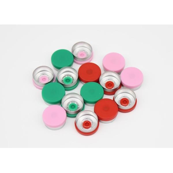tampa plástica de alumínio descartável farmacêutica colorida plana de 13mm