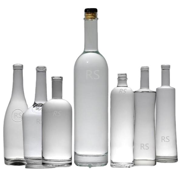 Customized Color Spray Vodka Glass Bottle 750ml with Super Flint Glass Material