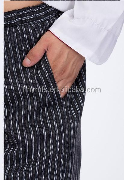 garment factory supply super quality Restaurant Striped Baker Kitchen Cooking  Uniforms stripe unisex chef uniform pants