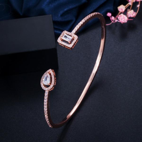 New Trendy Cubic Zirconia  Bracelets Bang Jewelry Silver Color Leaf Charm CZ Crystal Female Bracelets Bangles for Women