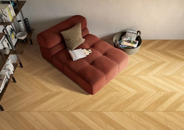 Carreaux de porcelaine en bois à os de poisson 600x1200 mm pour salon résistant à l'usure