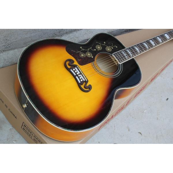 Factory Gibsons Custom 43 inch S 20 frets tobacco sunburst left acoustic guitar with electric guitar's pickup
