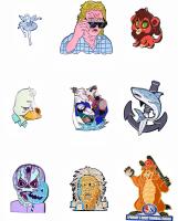 Une épingle à émail douce personnalisée avec un badge métallique brillant pour les animes et les dessins animés