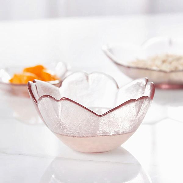 Creative Pink Cherry Blossom Glass Fruit Salad Plate