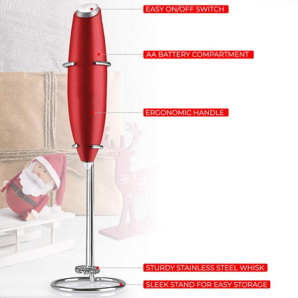 2023 Battery Operated Stainless Steel Whisk Electric Coffee Frother for Milk Frothing
