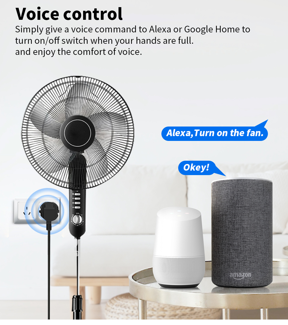 AU Smart Plug: WiFi/Energy Monitor, 16A, Voice/App Control, Timer