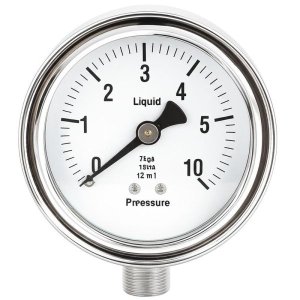 4-inch 100mm Liquid Filled Hydraulic Pressure Gauge with 0-2.5MPa/0-25kgf/cm² Range and Shock Resistant Design