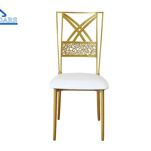 Acessórios de barracas de festas de ouro de luxo cadeira de banquete com almofada para casamento