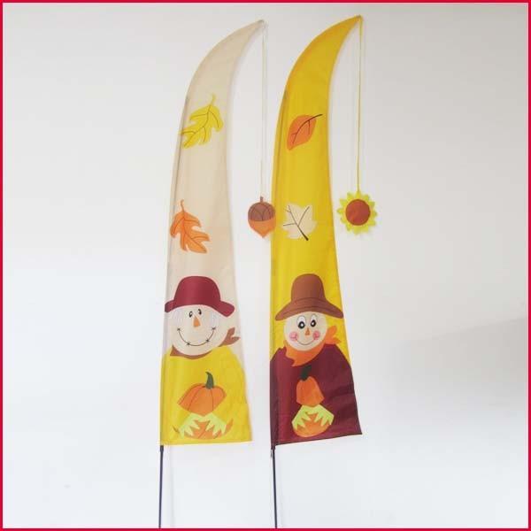Fall Harvest Garden Flag Scarecrow