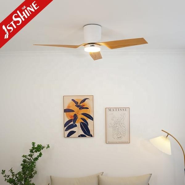 Ventilador de teto LED remoto de 52 polegadas com motor de luz de 3 cores dimmável Tipo DC cobre puro