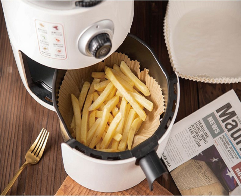 Пергаментная бумага Fryer воздуха круга 300PCS не вставляет устранимый бумажный вкладыш