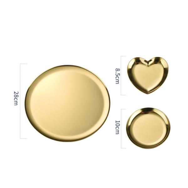 Rustproof Gold 10x10cm Metal Jewelry Tray Mirror Polishing