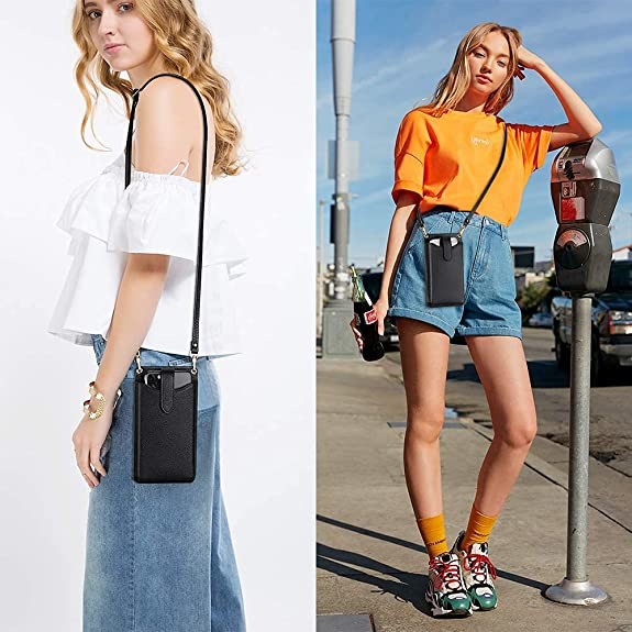 Small Cellphone Crossbody Wallet Synthetic Leather Material Cellphone Holder