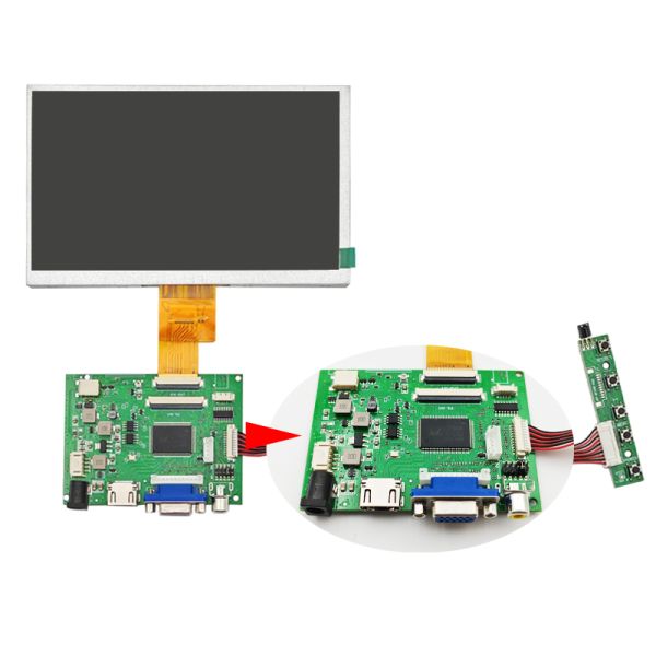 7 inch 1024x600 Full HD HDMI LCD Display 1000nits TN LCD Module Wide Temperature LVDS FPC 40pin Connector