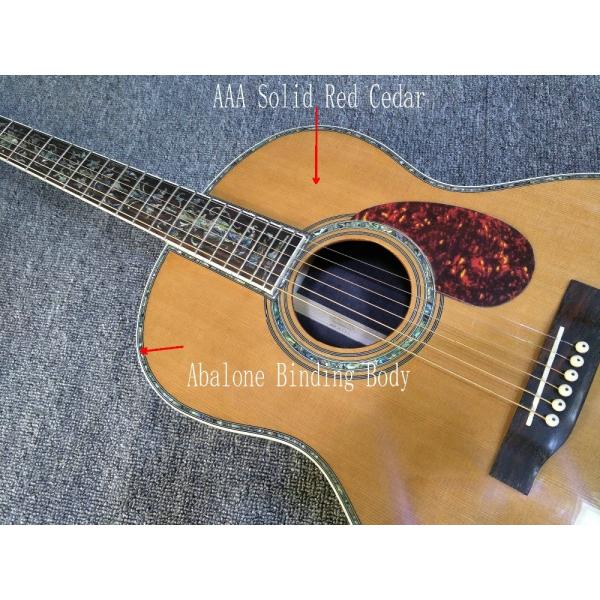 39 inches ooo45s Acoustic Guitar Top AAA Solid Red Cedar Abalone Binding Body With Fishman Pickups Rosewood fingerboard
