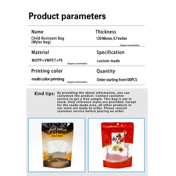 Производитель ПЭТ упаковка пищевых продуктов плоский дно Zipper пластиковый пакет для собак