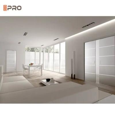 Triple Aluminium Sliding Glass Doors with Customized Art Glass and Telescopic Design