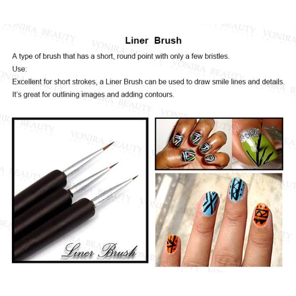 Brosse de lecture en trait plein d'art d'ongle de Pearl White avec les cheveux de Kolinsky et la main purs en bois de nature