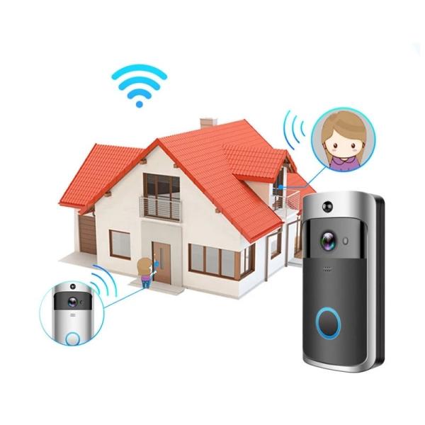 безопасность камеры HD 166° дверного звонока 2.4GHz WIFI умная домашняя беспроводная с крытым перезвоном