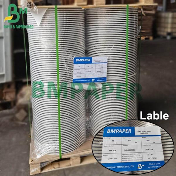 60gsm Food Grade Straw Paper Custom Stripes Colors Outer Paper 600mm 620mm Roll Wide 76mm Core 60 grammes de papier à la paille de qualité alimentaire Coloris de bandes personnalisées Papier extérieur 600 mm 620 mm Rouleau large 76 mm Noyau