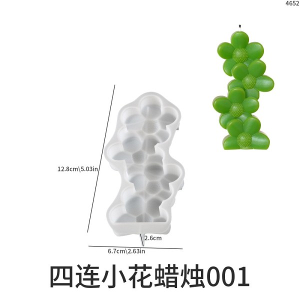 DIY Drip Glue Mold Multi connected 3D Daisy Flower Love Aromatherapy Candle Silicone Mold Wholesale