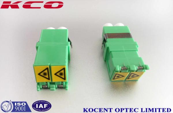 Duplex Lc Fiber Optic Adapter Automatic Shutter Cap PBT Green Without Flange