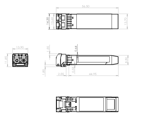 300m SFP+ Optical Transceiver , 10G - SFP - SR 10G SFP + Transceiver Module