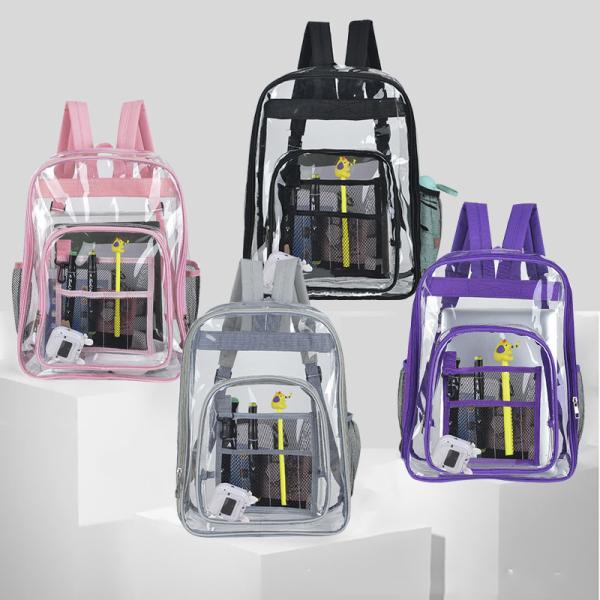 Customized Heavy Duty Transparent PVC School Backpack Bag for Transparent School Bag