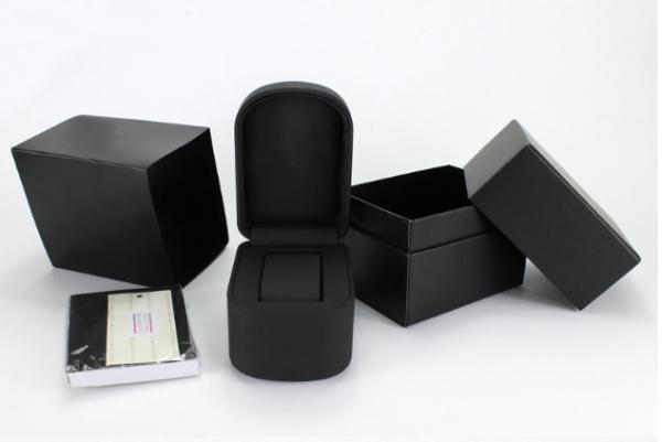 High End Jewelry Wooden Box , Matte Black Single Watch Packaging Box