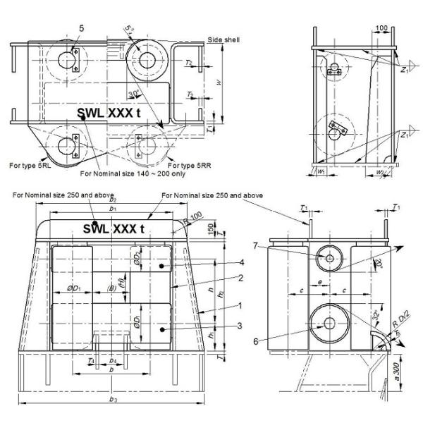 Tipo canalización universal del ISO 13733 de los rodillos de 5R cinco en el equipo del remolque de la nave