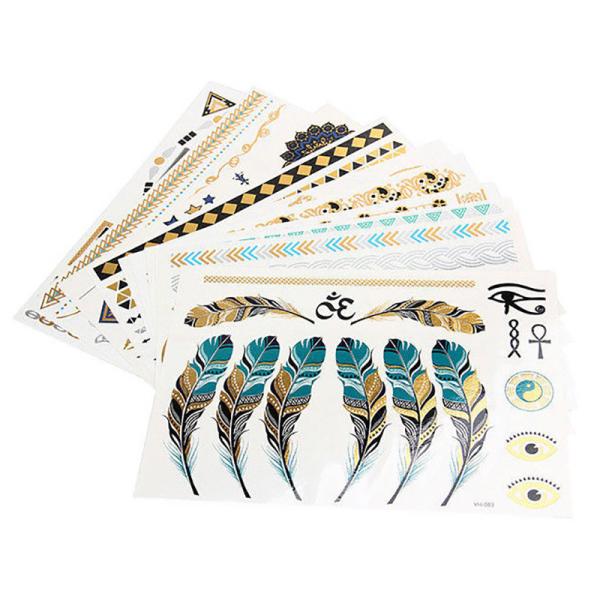 Water transfer temporary tattoo, metallic temporary tattoo, jewel temporary tattoo