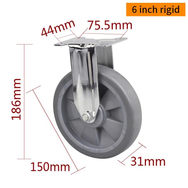 110kg Load Industrial Caster Wheels Chrome Coating Swivel Plate Caster
